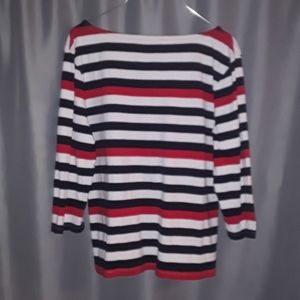 Tommy Hilfiger Women's Signature Striped 3/4 Sleeve Shirt